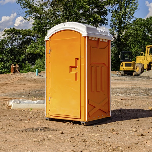 how often are the porta potties cleaned and serviced during a rental period in Guide Rock